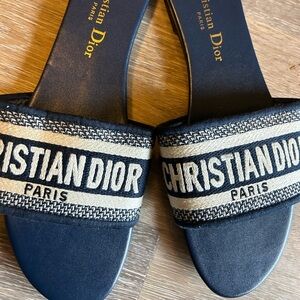 Dior navy blue Paris sandals